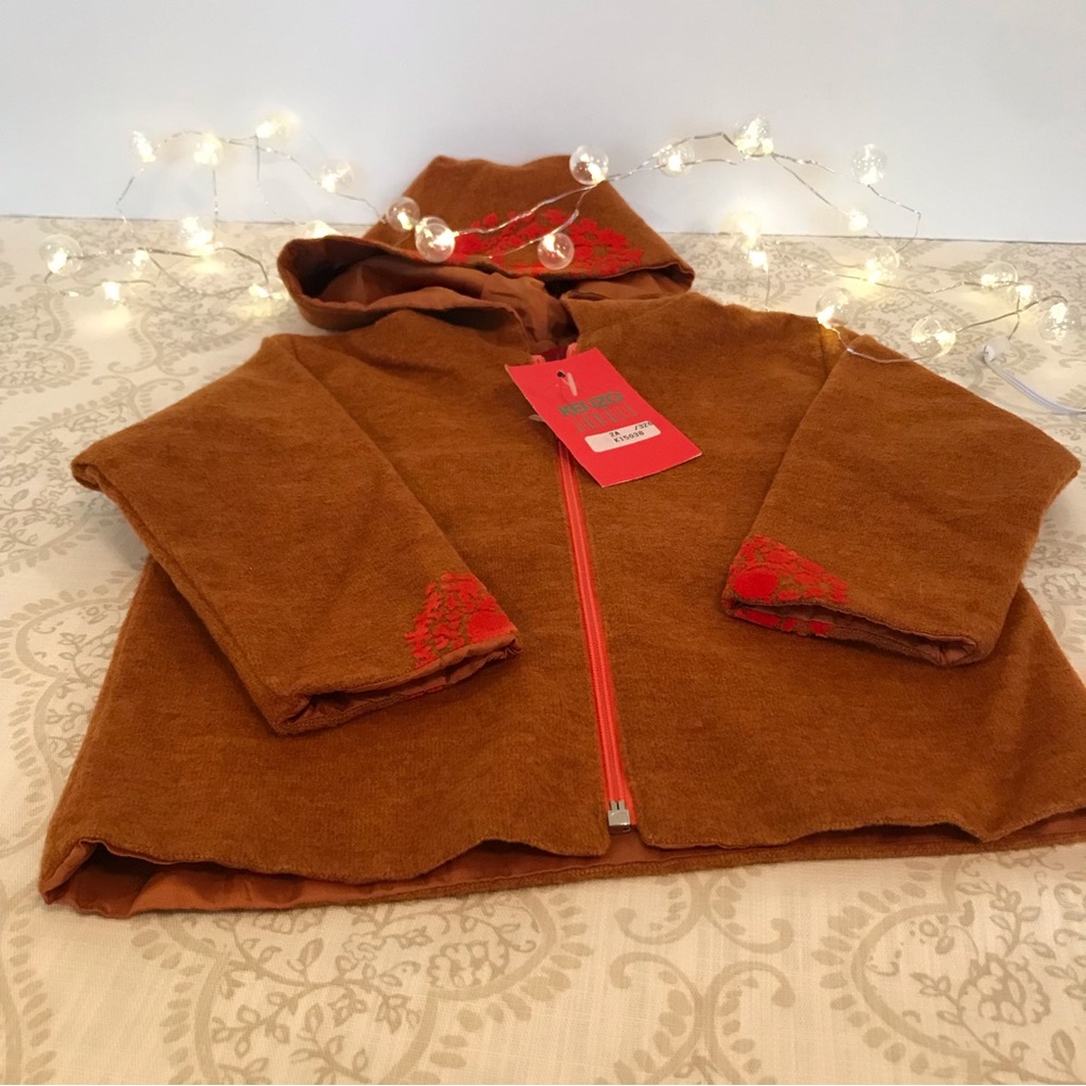 Kenzo Jungle Kids Zip Up Light Jacket With Hood Size 2 NWT